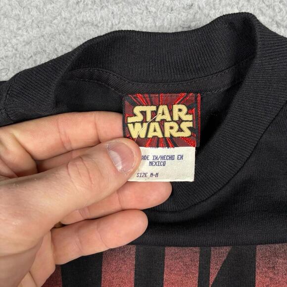 Vintage 90s Star Wars T-Shirt Youth Medium Darth Maul 'Revenge' Double Sided - Picture 6 of 8